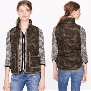 J Crew Excursion Camo Down Vest EUC XS